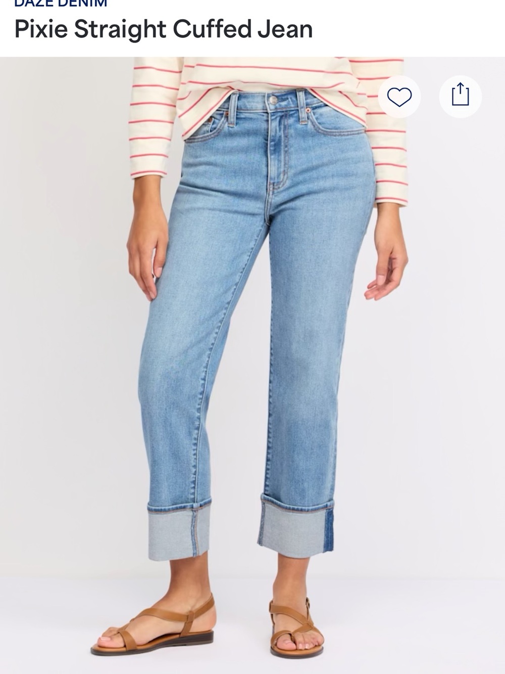 Daze Denim Pixie Straight Cuffed Jean - Light Blue